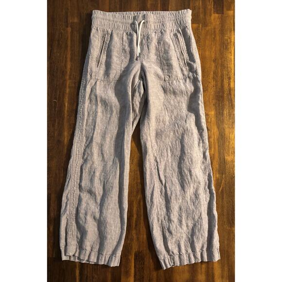 Athleta Women's 8 Cabo Linen Wide Leg Pant Pull On High Rise Relaxed Drawstring - Picture 3 of 13